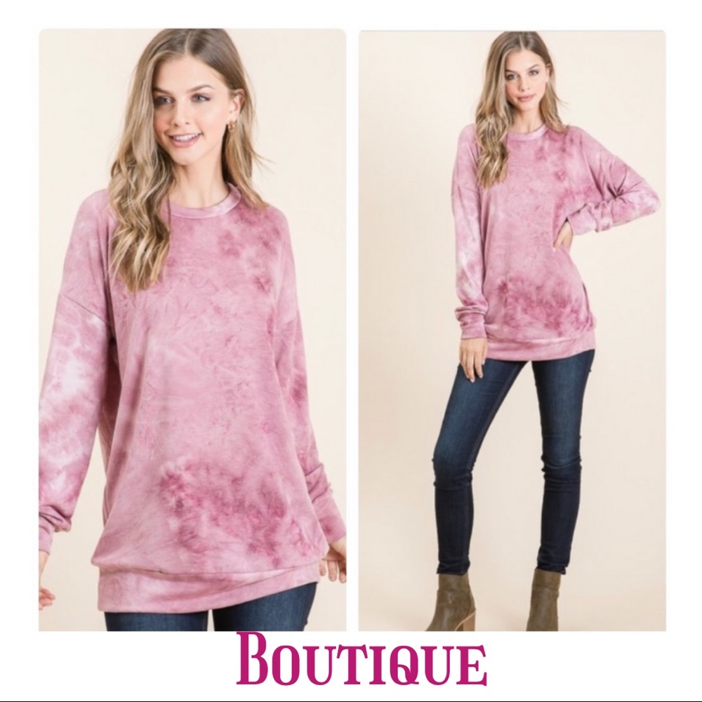 New! Soft Tie-Dye French Terry Top